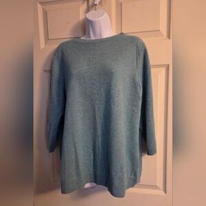 Talbot's Teal 100% Cashmere Shortsleeve Sweater 2X